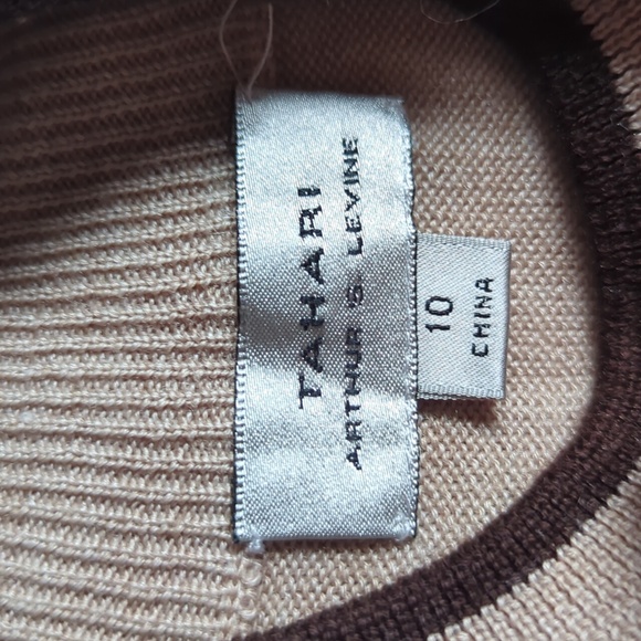 Beige Tahari ASL Short Sleeve Mock Turtleneck - Picture 2 of 7